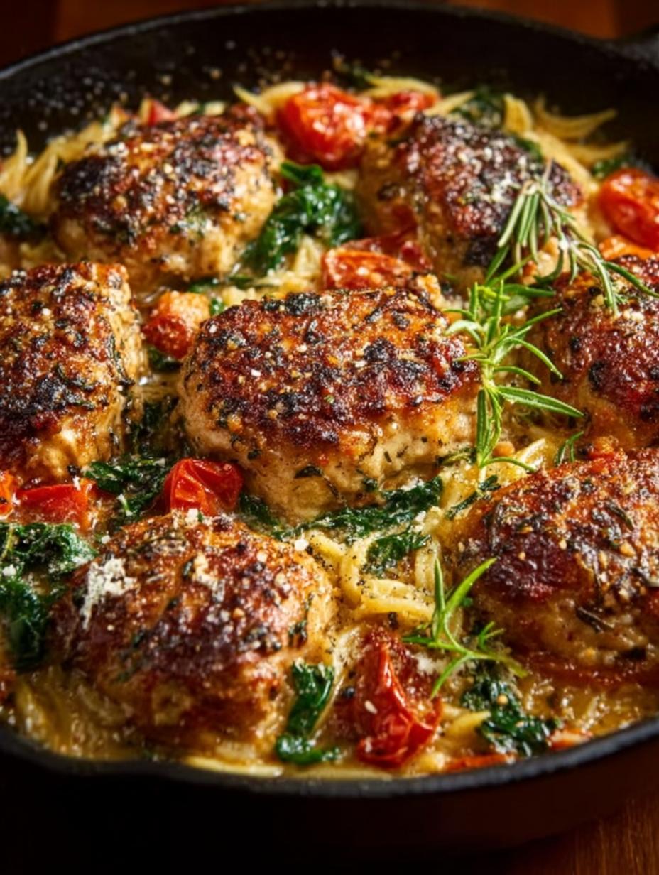 One Pan Tuscan Chicken: 5 Amazing Meatball Recipes - One Pan Tuscan Chicken - main visual representation