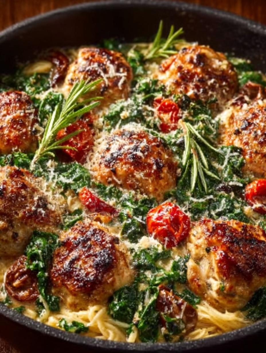 One Pan Tuscan Chicken: 5 Amazing Meatball Recipes - One Pan Tuscan Chicken - additional detail