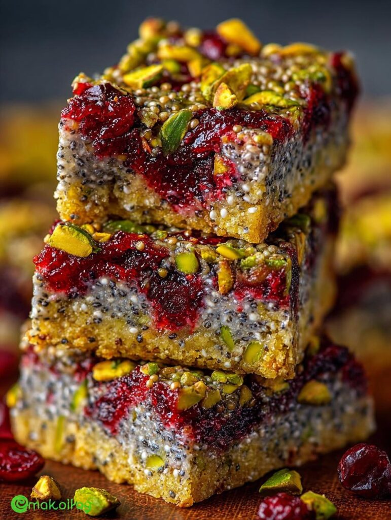 Pistachio Cranberry Chia Bars