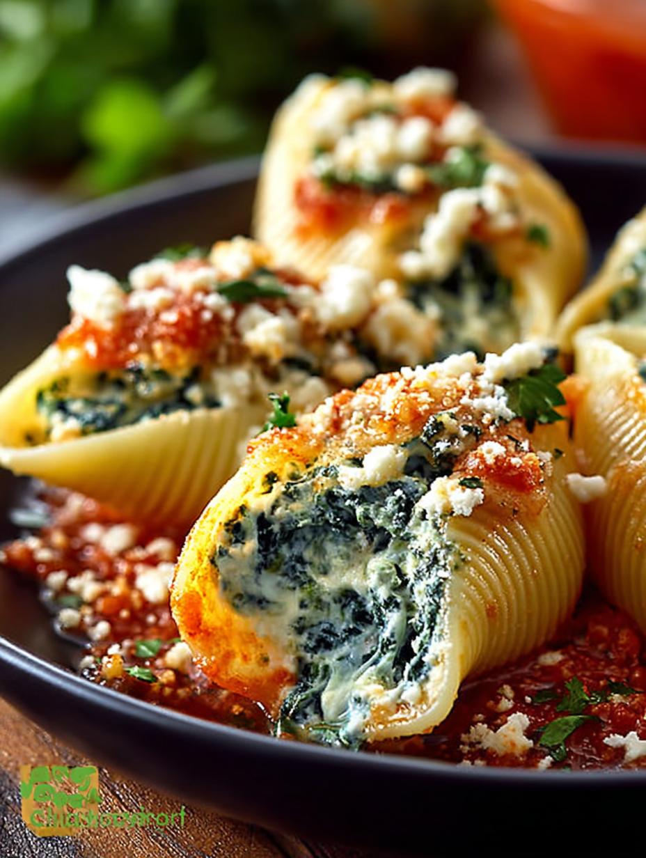 Delicious Spinach Cheese Stuffed Shells for Dinner - Spinach Cheese Stuffed Shells - additional detail