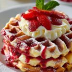 Strawberry Cheesecake Stuffed Waffles