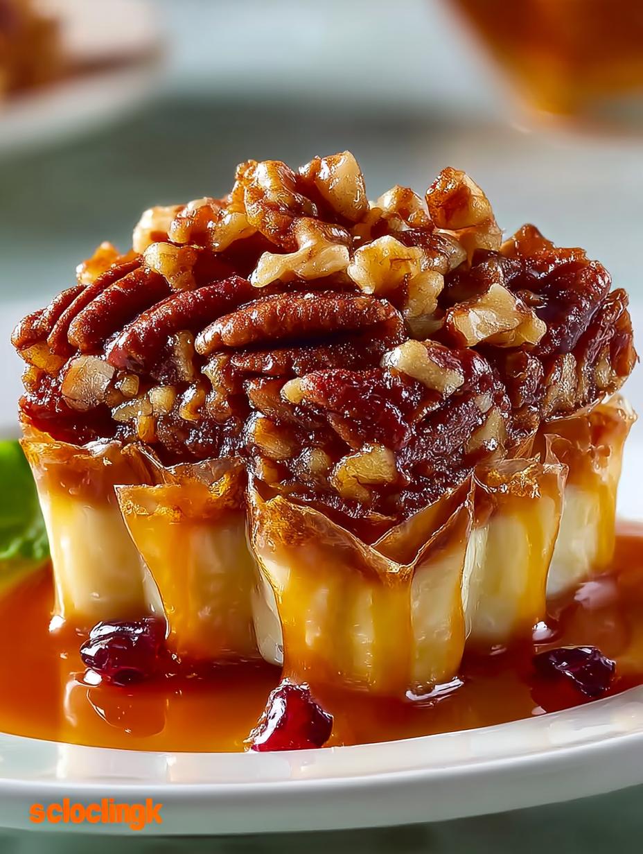 Sweet Crunchy Pecan Caramel Baklava Cups for a Delightful Treat - Sweet Crunchy Pecan Caramel - additional detail