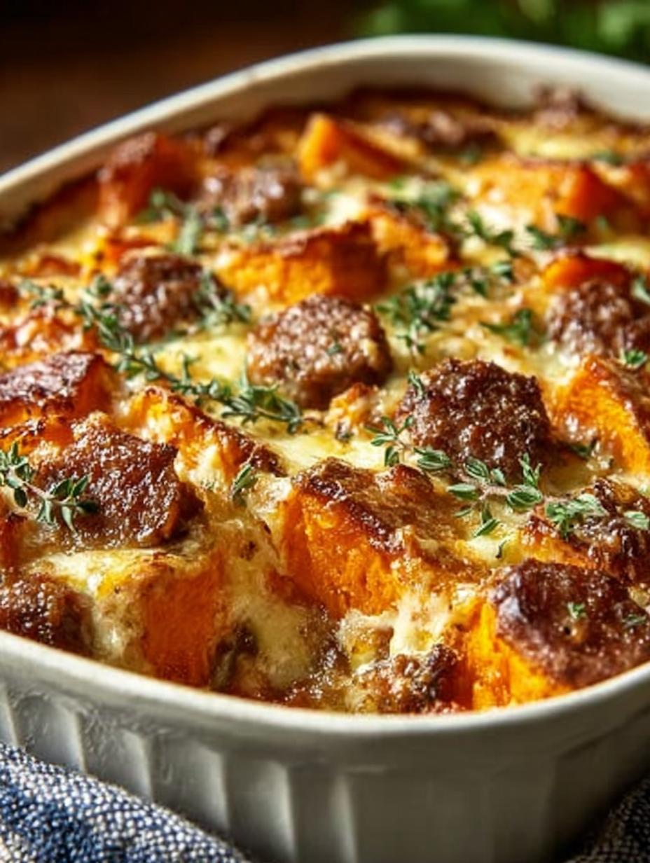 Delicious Sweet Potato Sausage Casserole Recipe - Sweet Potato Sausage Casserole - main visual representation