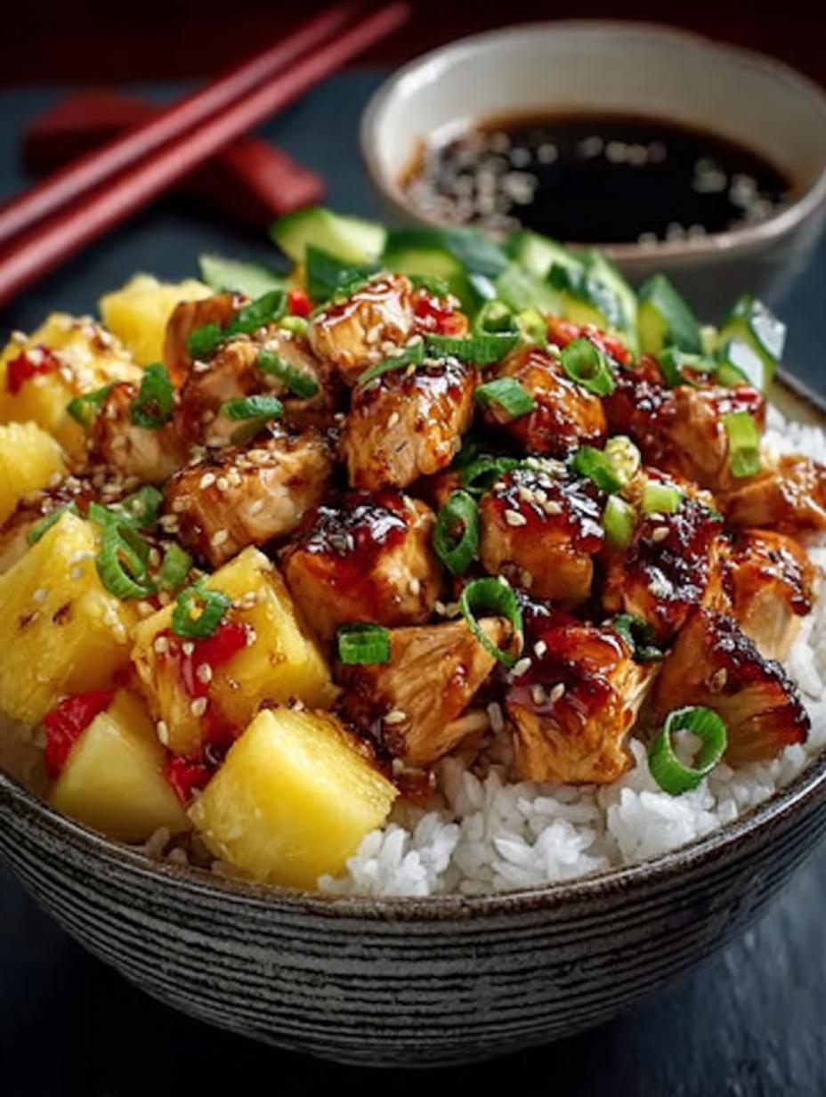 Teriyaki Chicken Pineapple Bowls