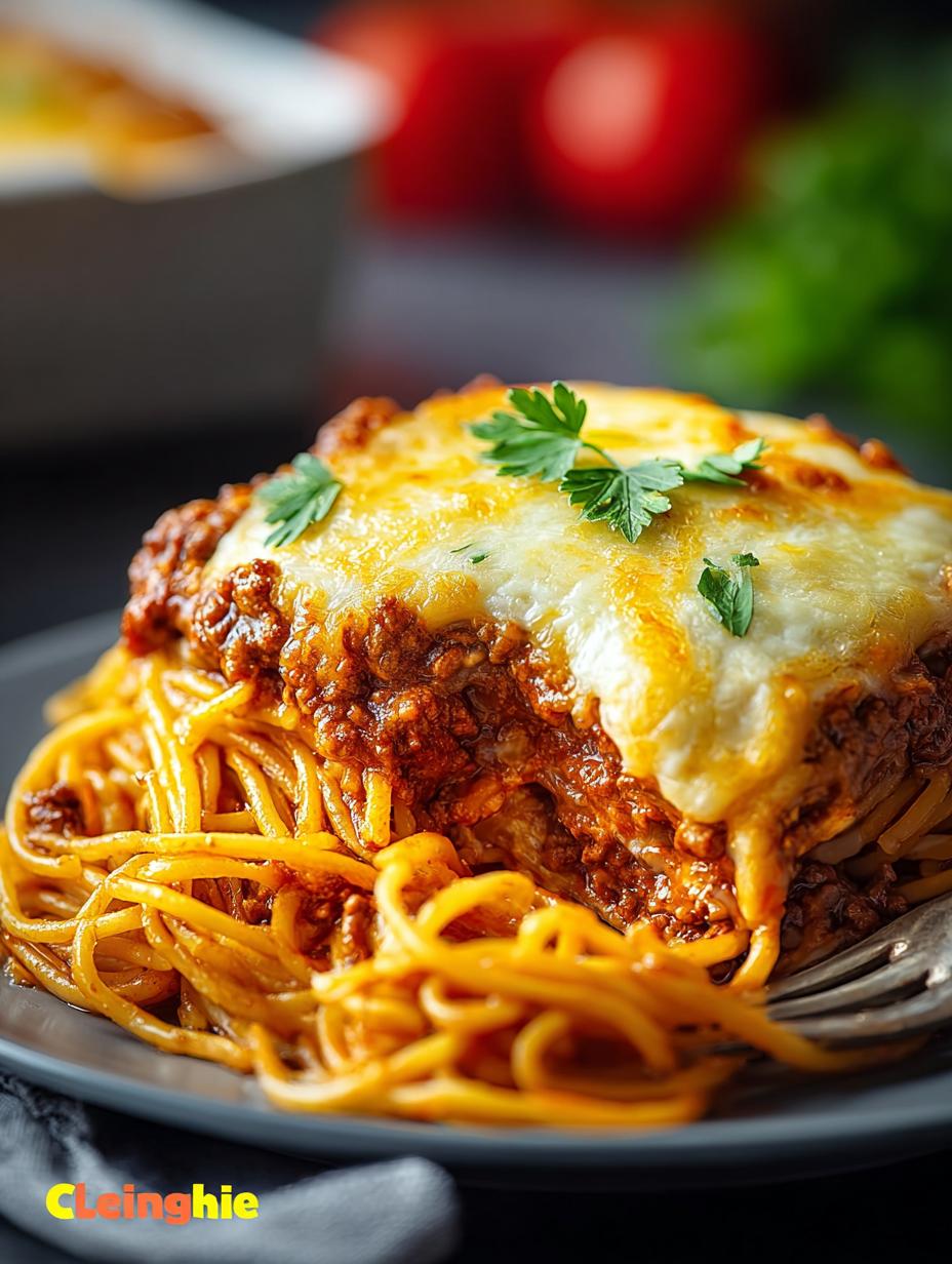 Delicious Baked Cream Cheese Spaghetti Casserole Recipe - Baked Cream Cheese Spaghetti - main visual representation