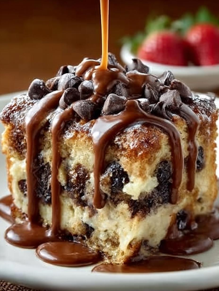 Delicious Chocolate Chip Bread Pudding You Must Try - Chocolate Chip Bread Pudding - additional detail
