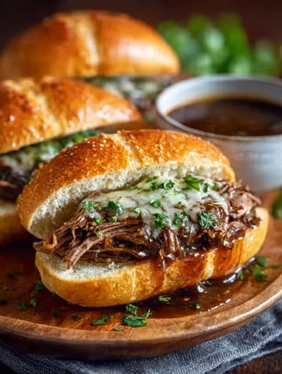 Delicious Crockpot French Dip Sandwiches Recipe - Crockpot French Dip Sandwiches - additional detail