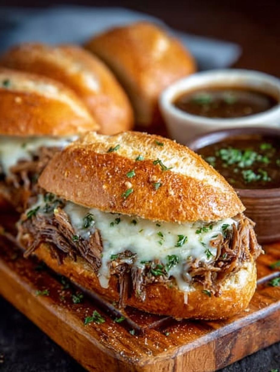 Crockpot French Dip Sandwiches