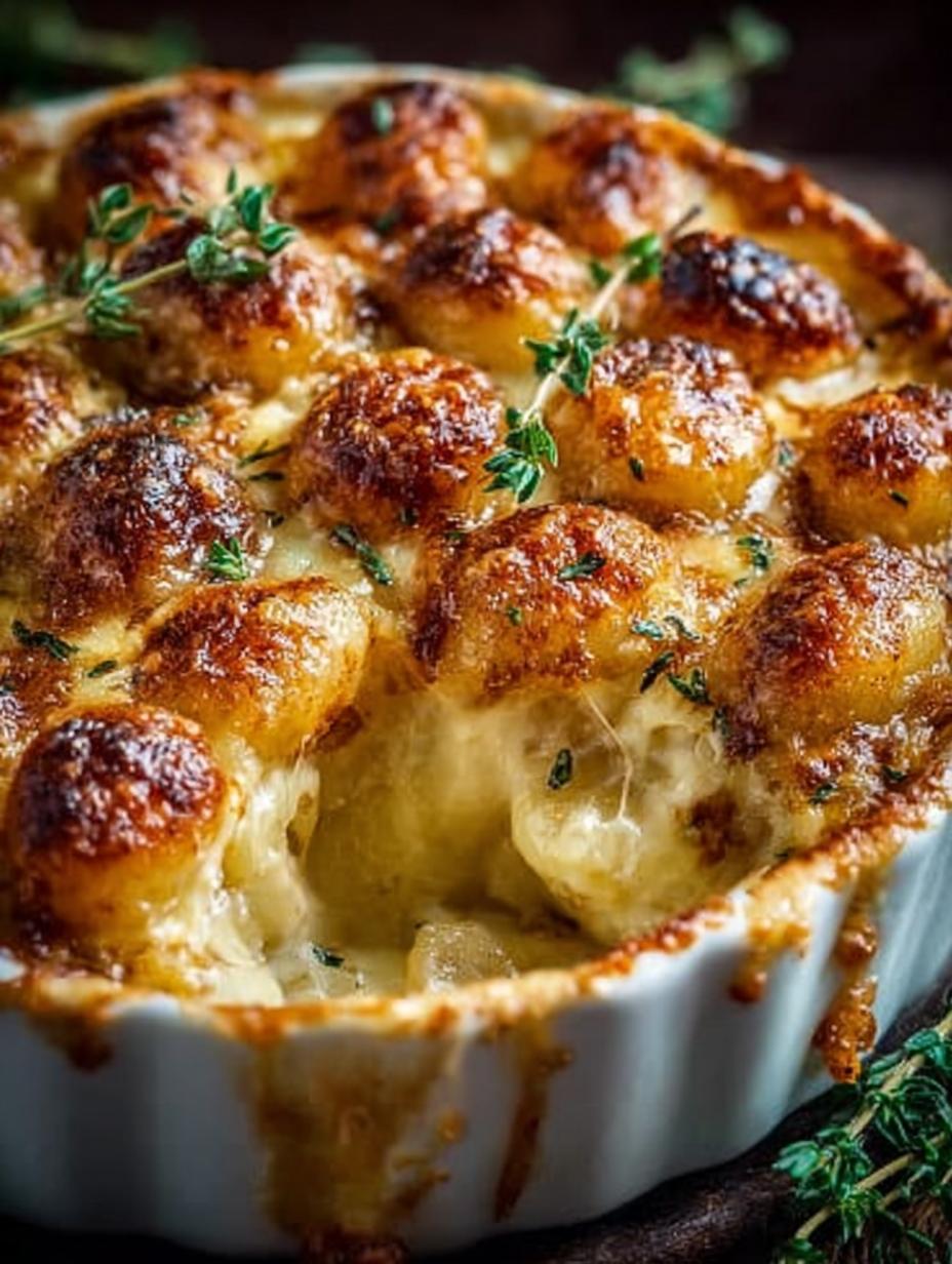 Mouthwatering Baked French Onion Gnocchi Recipe - Mouthwatering Baked French Onion - main visual representation