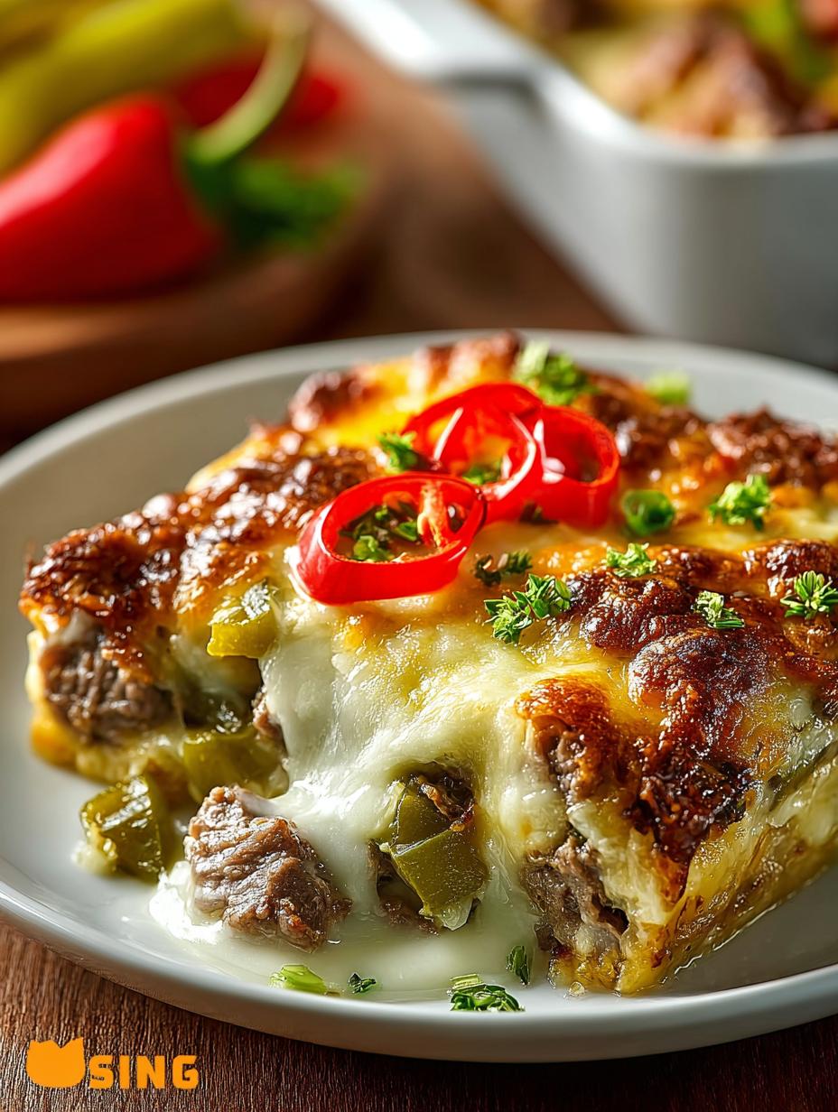 Philly Cheesesteak Casserole